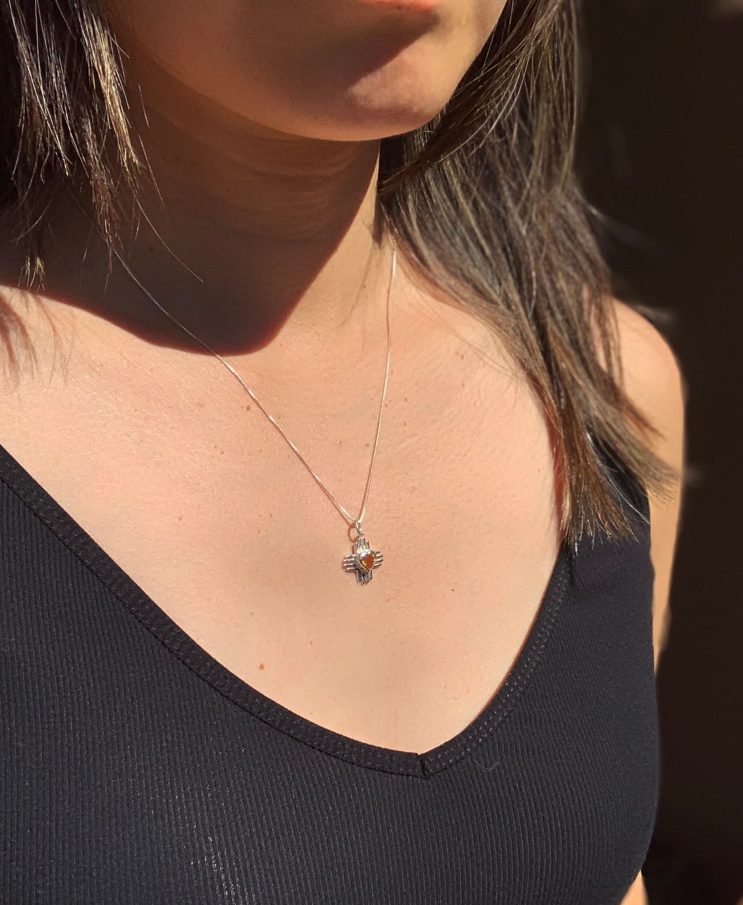 Zia Charm Necklace in Sterling Silver