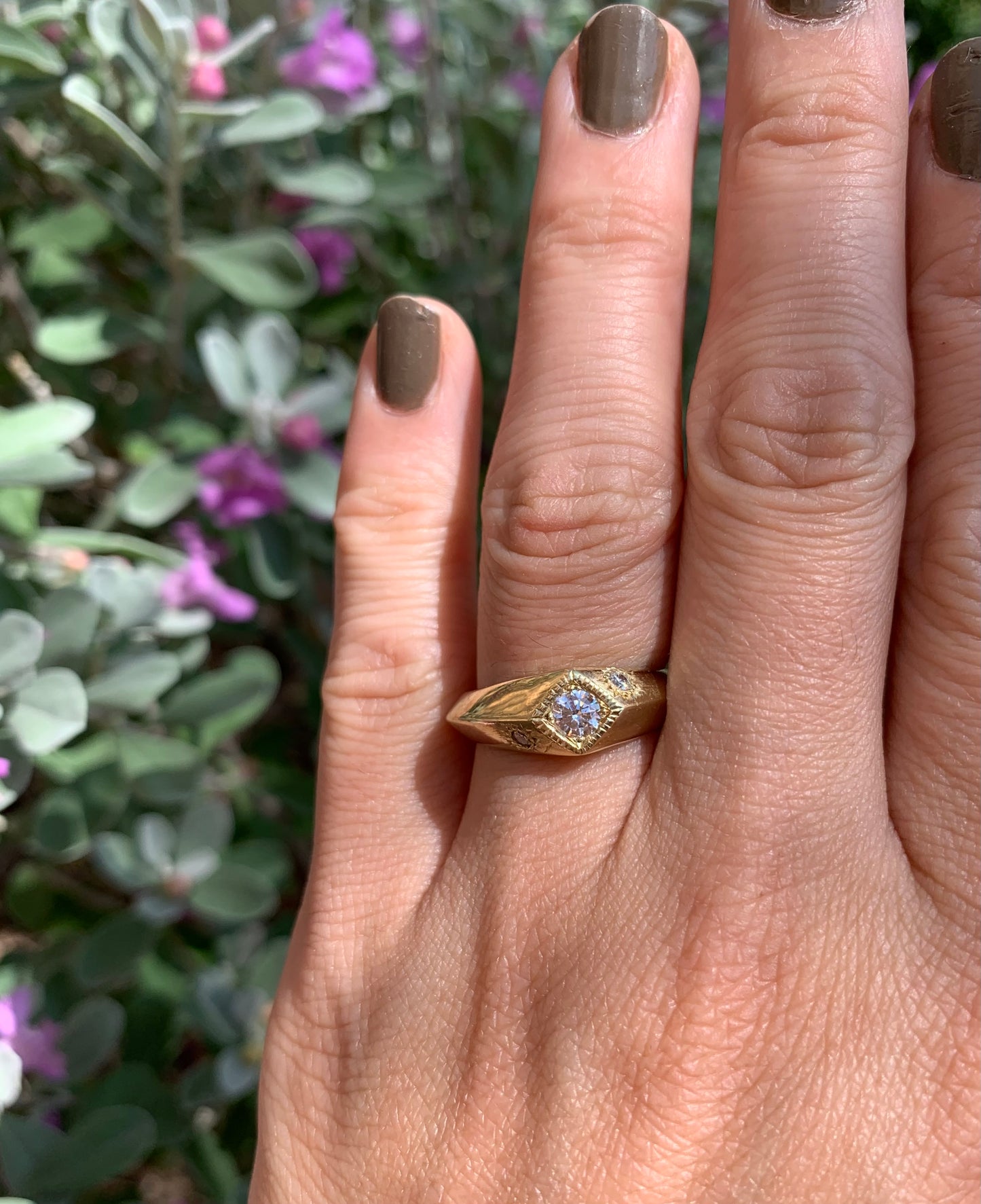 Sunrise Sunset Ring in 14K gold