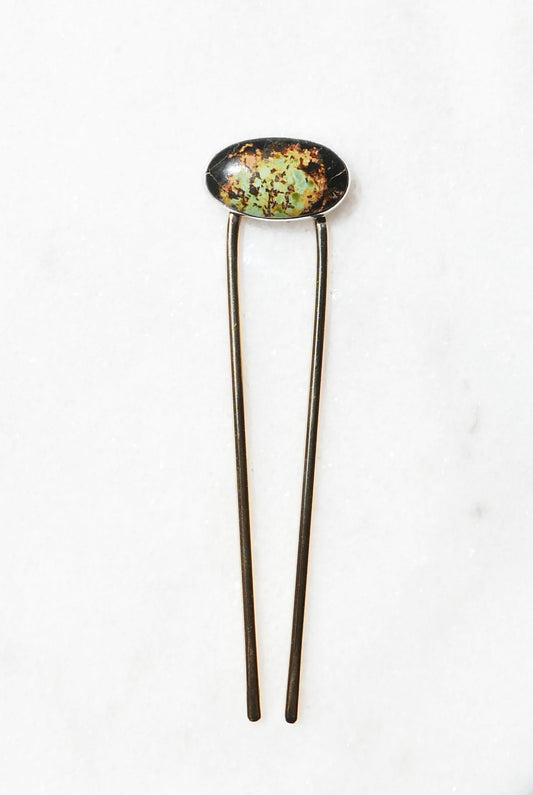 Black Jack Turquoise Hair Pin Large