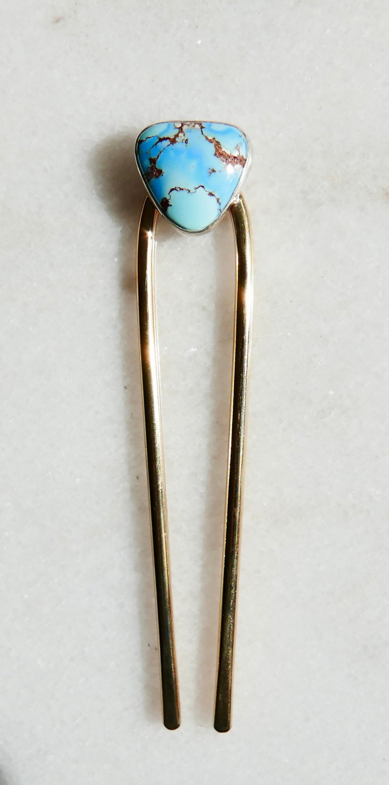 Golden Hill Turquoise Hair Pin Small