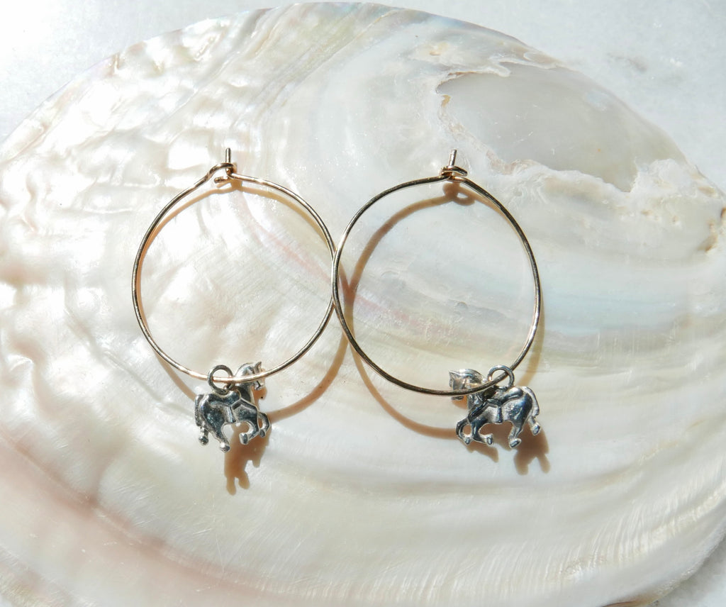 Horse Hoop Earrings