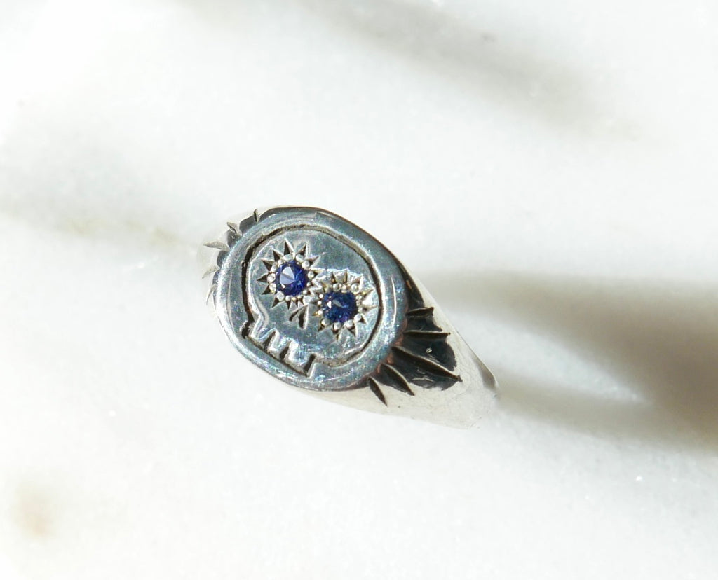 Blue Skull Ring