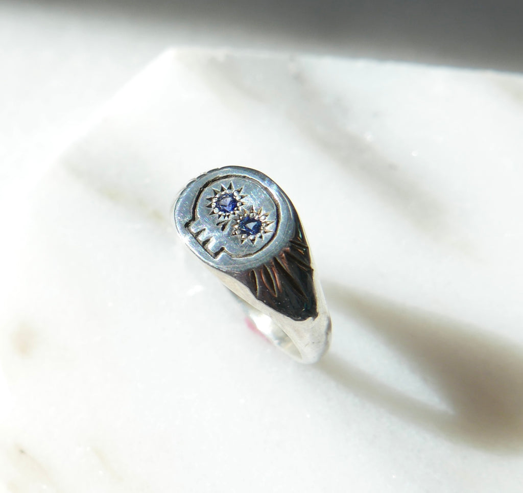Blue Skull Ring