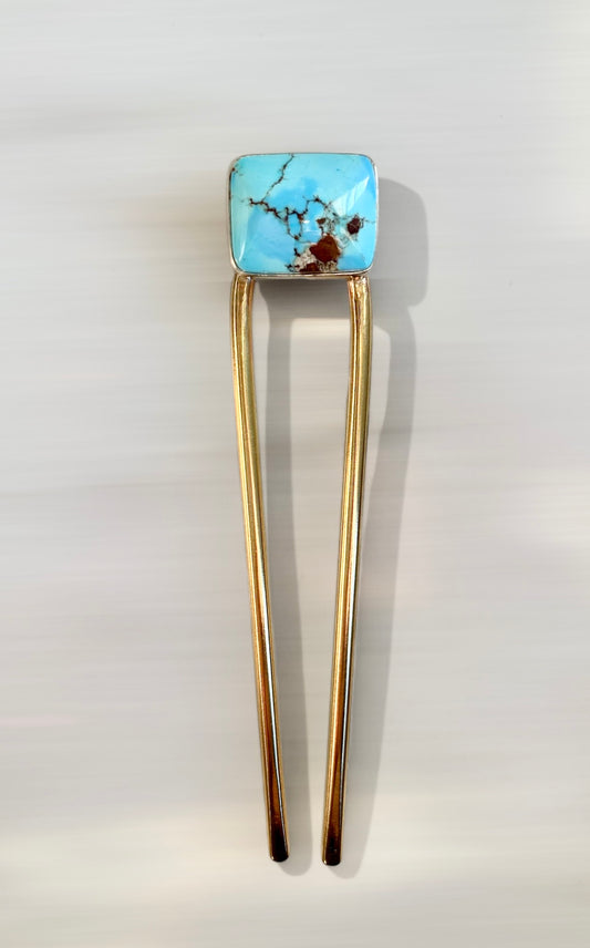 Golden Hill Turquoise Hair Pin Small