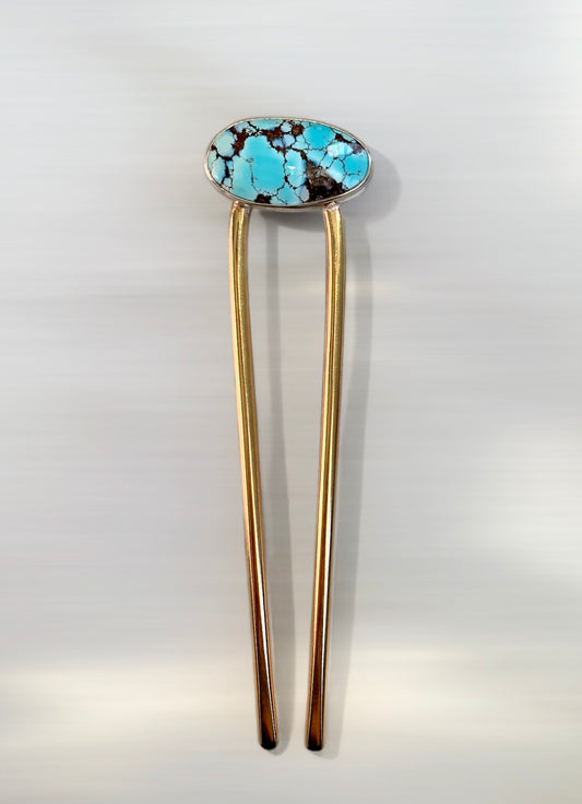 Golden Hill Turquoise Hair Pin Small