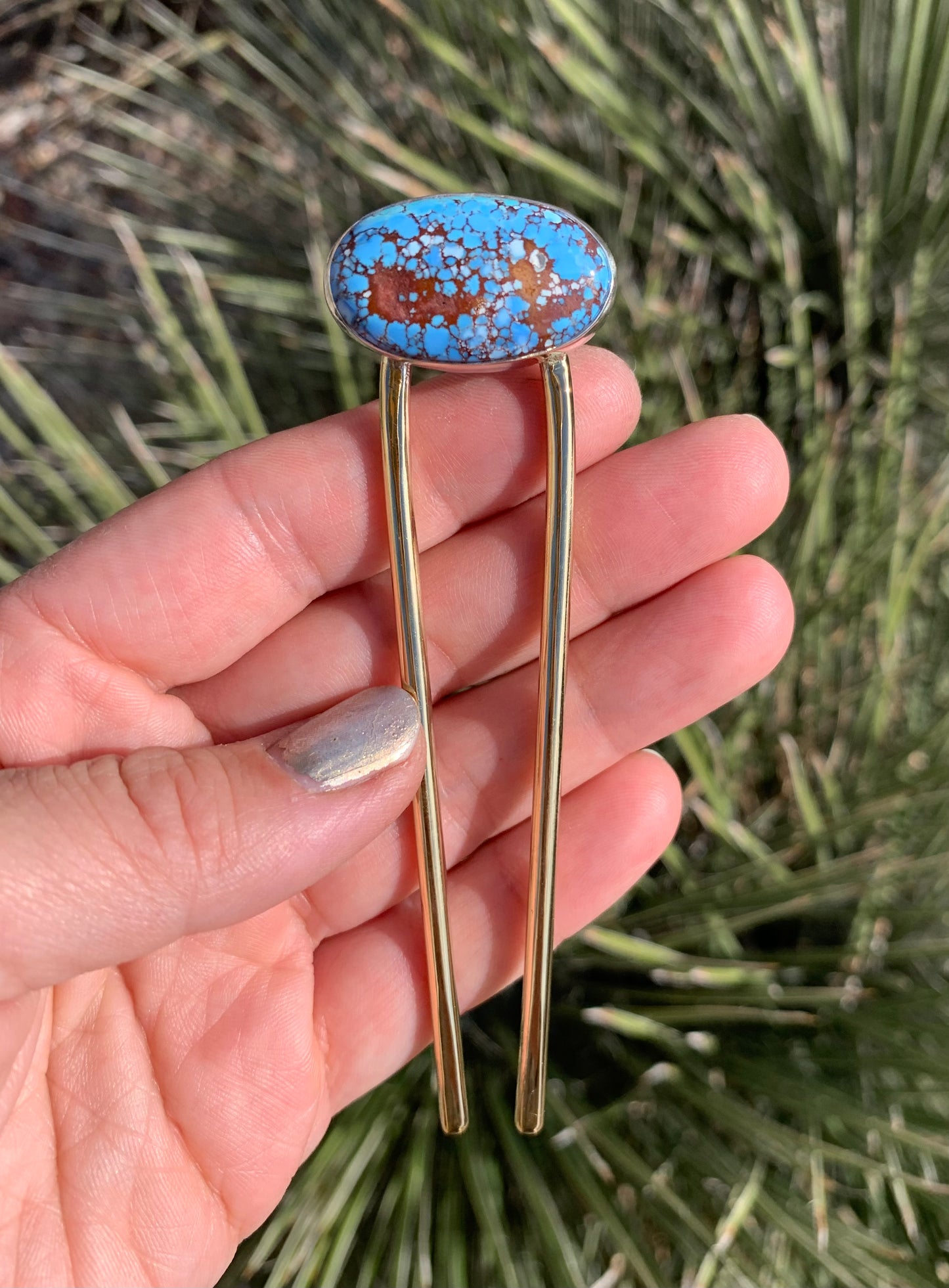 Golden Hill Turquoise Hair Pin Small