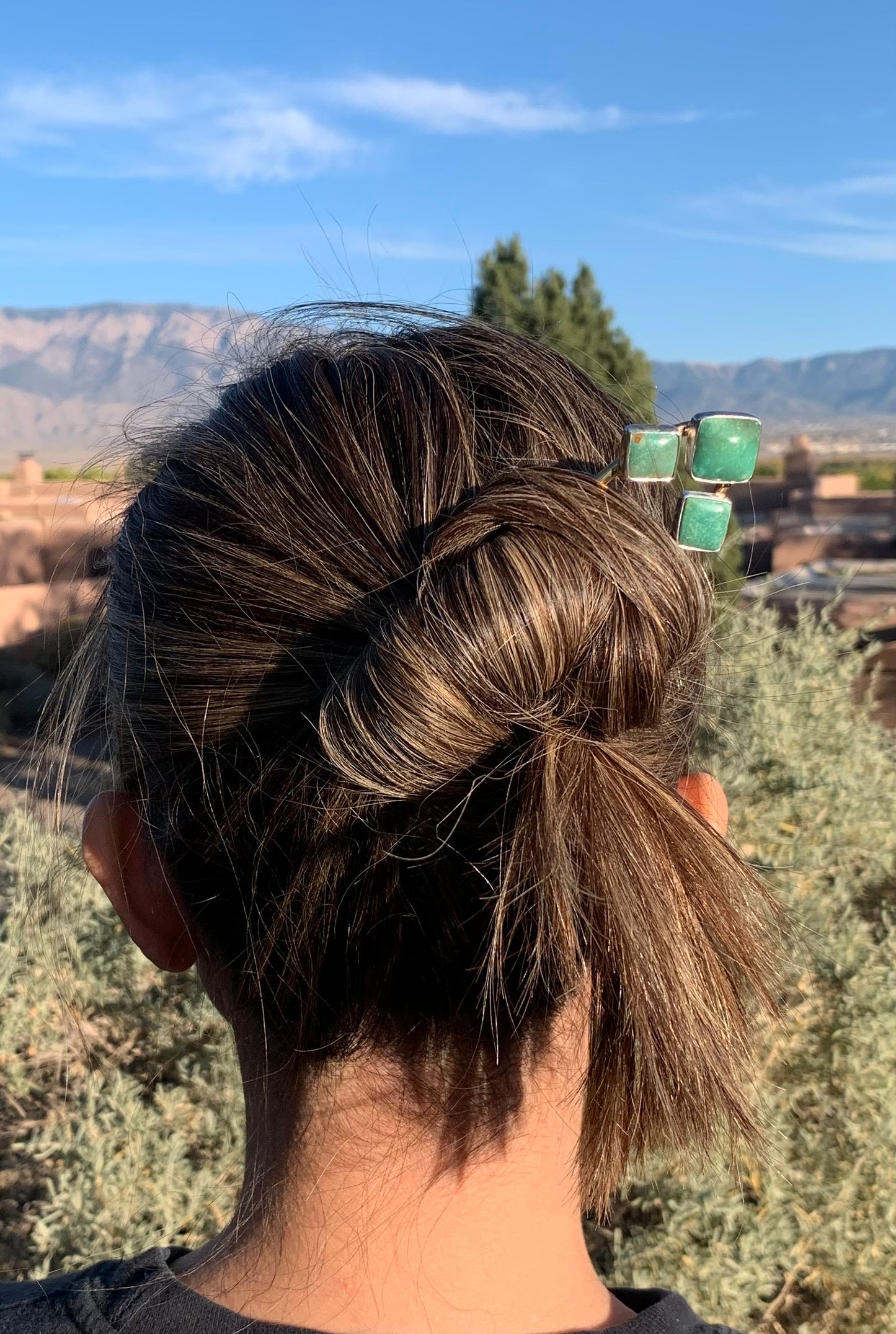 Turquoise Mountain Hair Pin Large