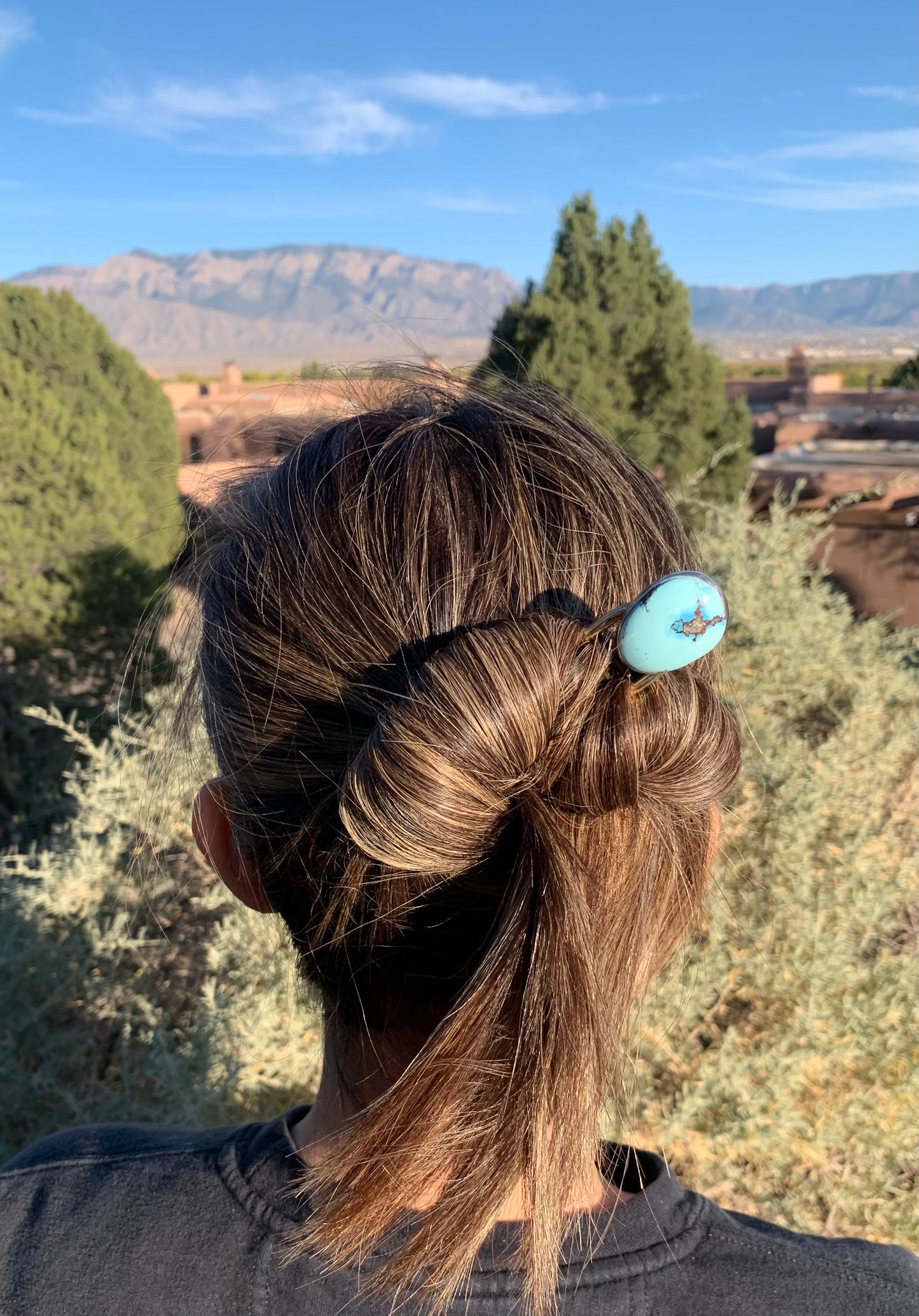 Golden Hill Turquoise Hair Pin Large