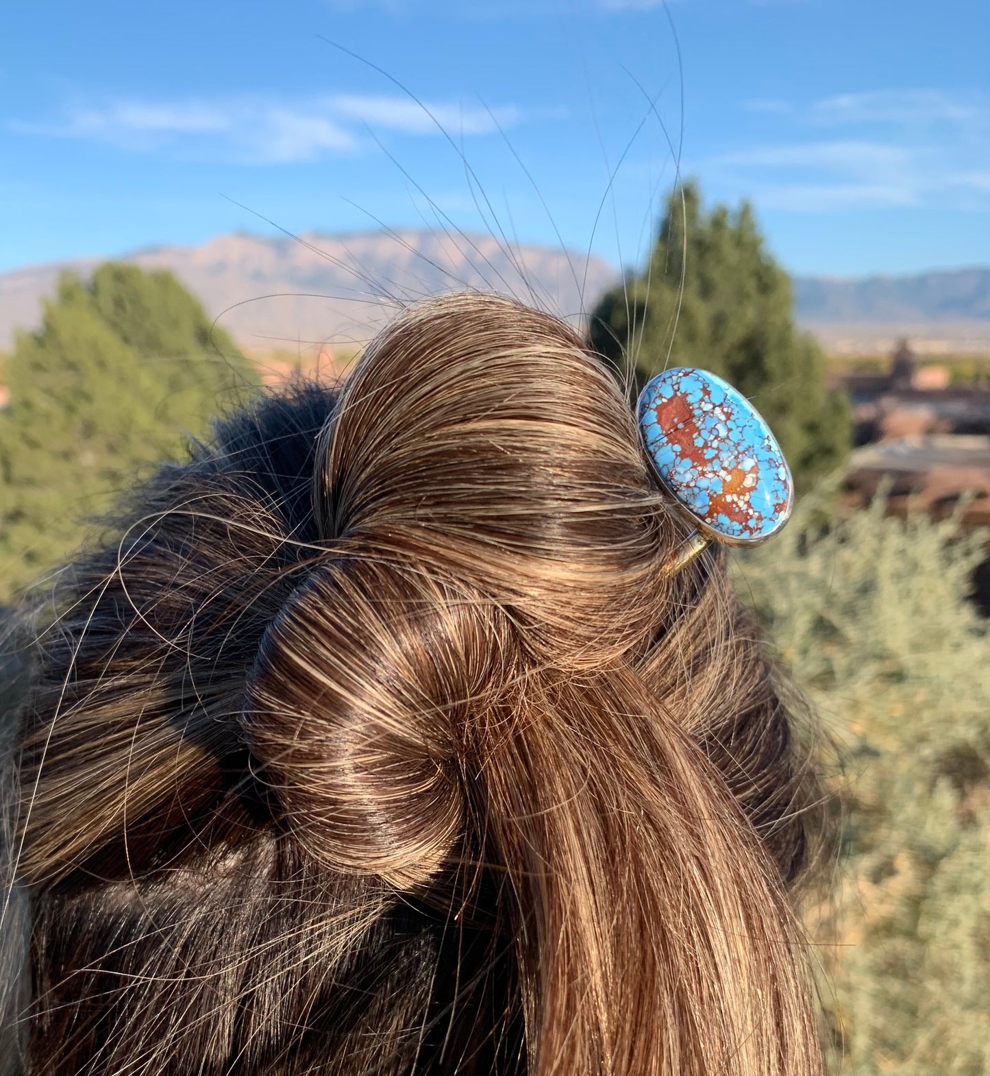 Golden Hill Turquoise Hair Pin Small