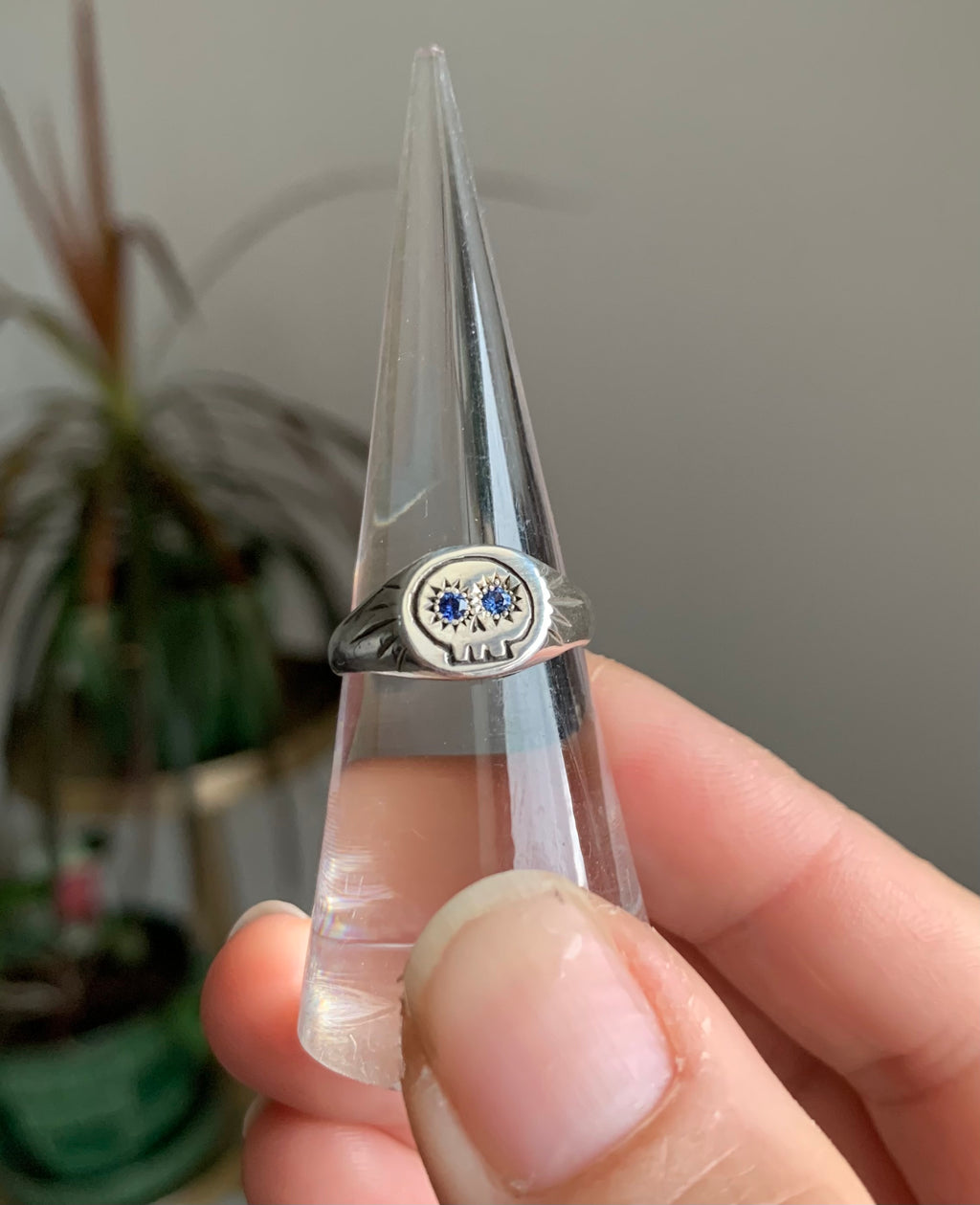 Blue Skull Ring