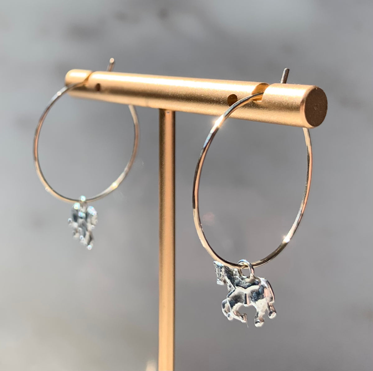 Horse Hoop Earrings