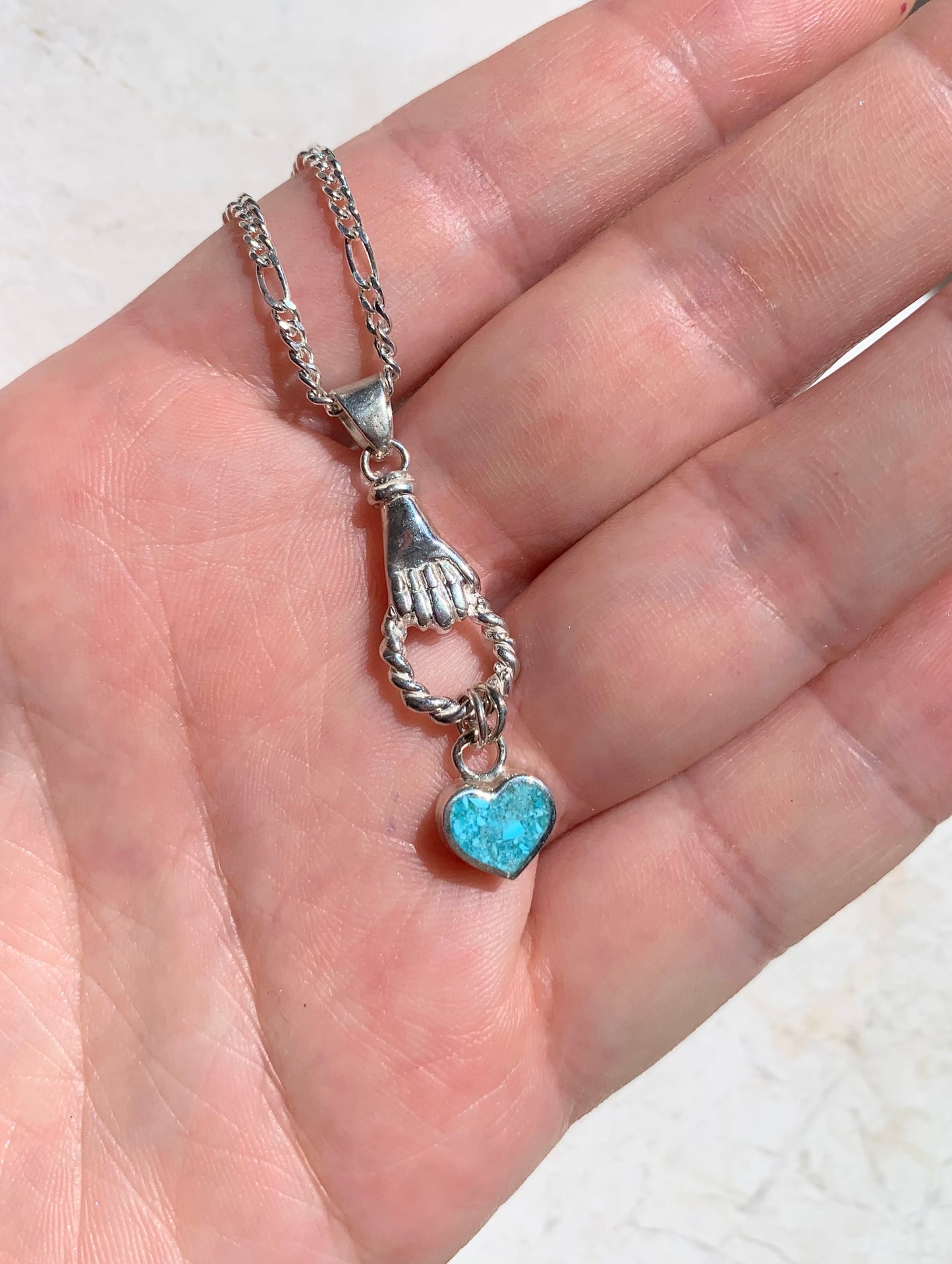 Hand and  Heart Necklace