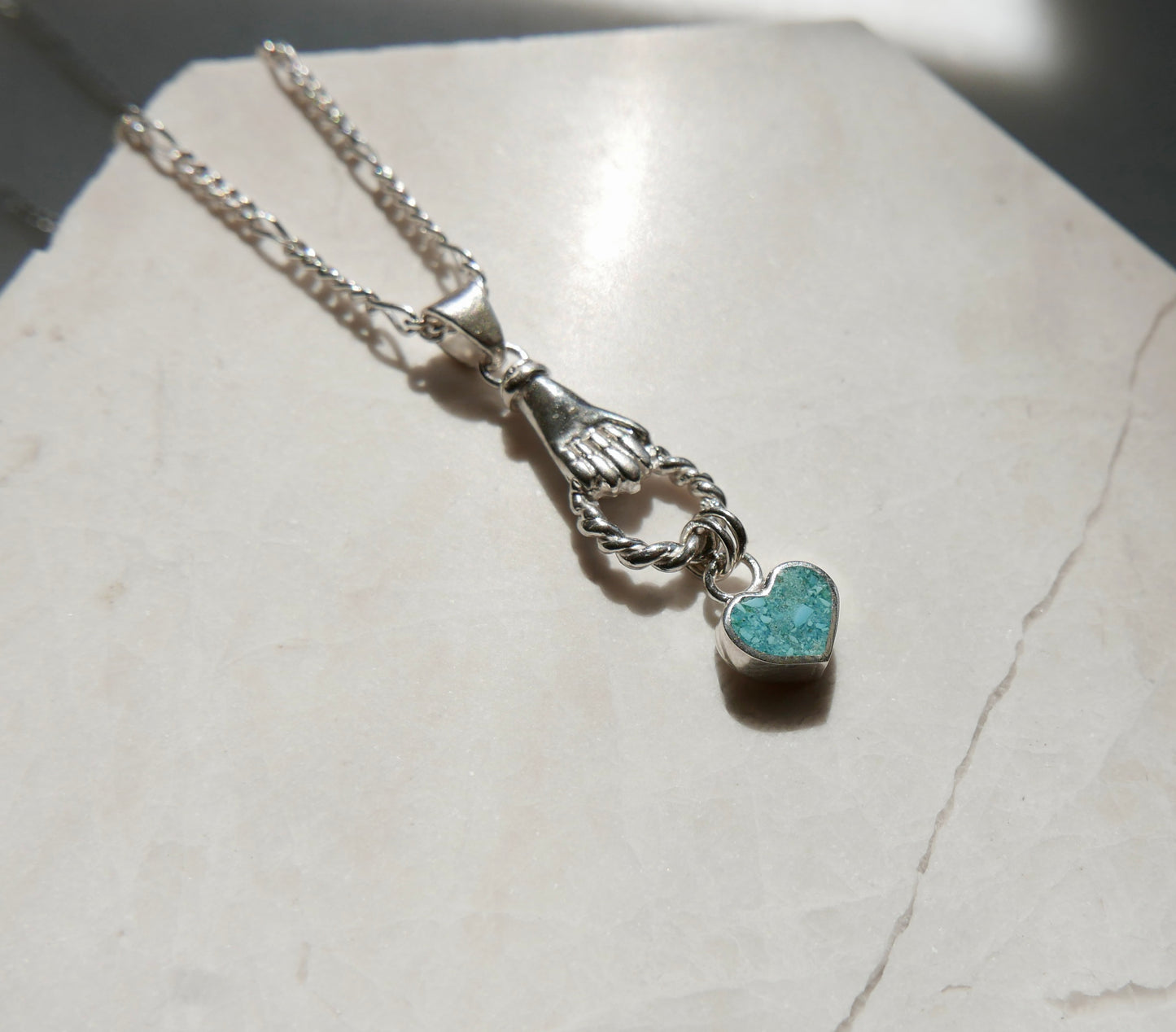 Hand and  Heart Necklace