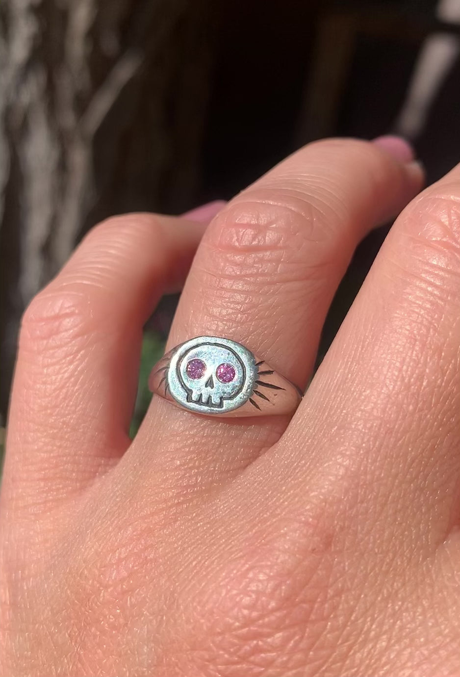 Pink Skull Ring