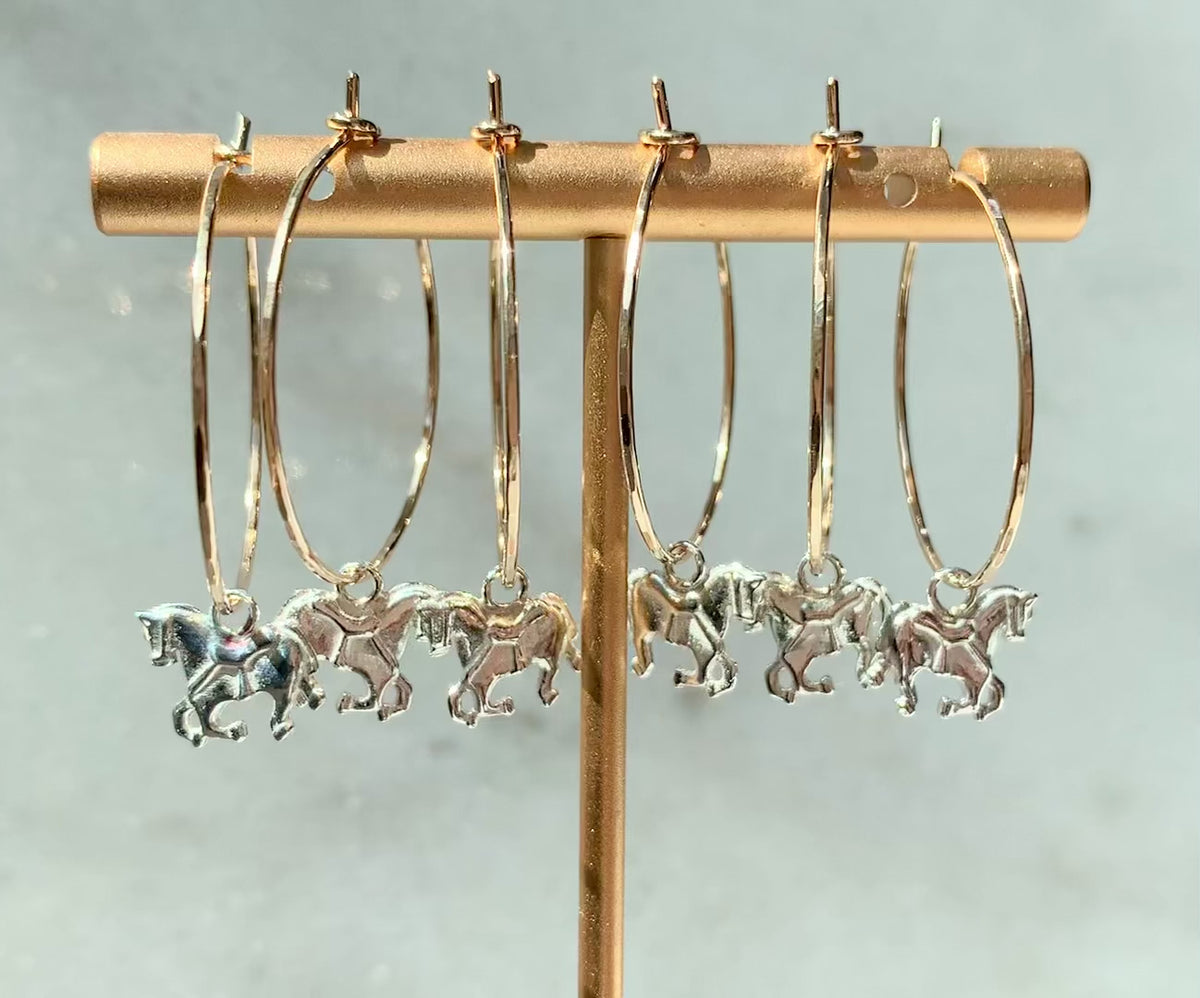 Horse Hoop Earrings