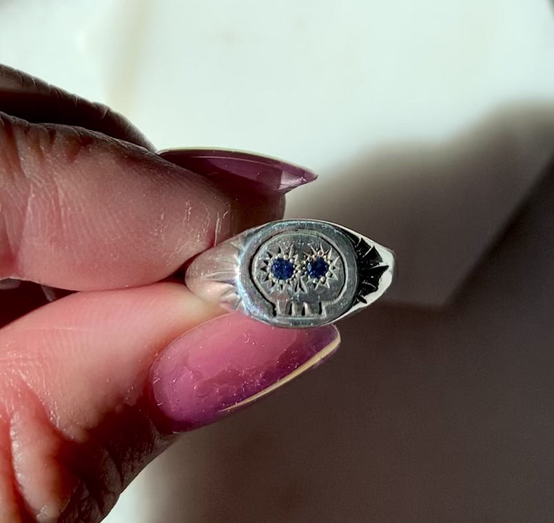 Blue Skull Ring