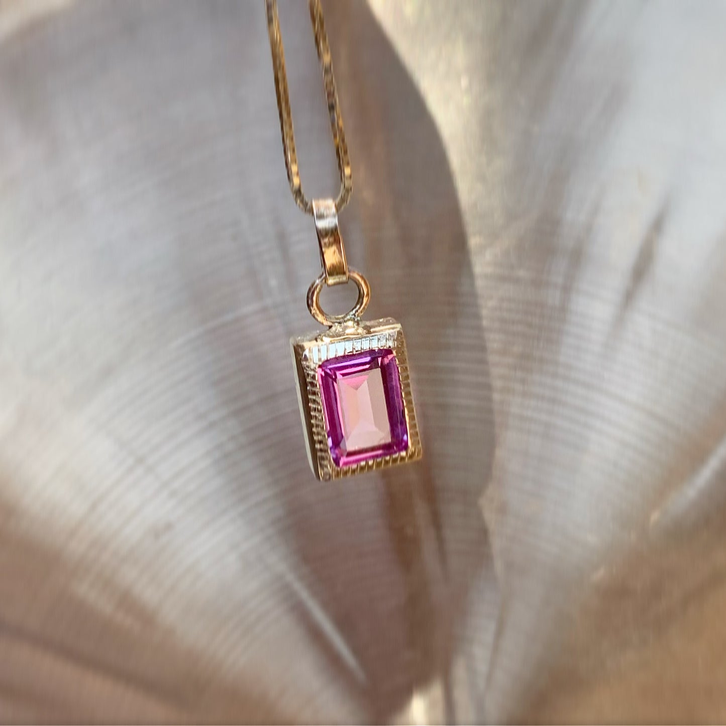 Emerald Cut Tourmaline Necklace