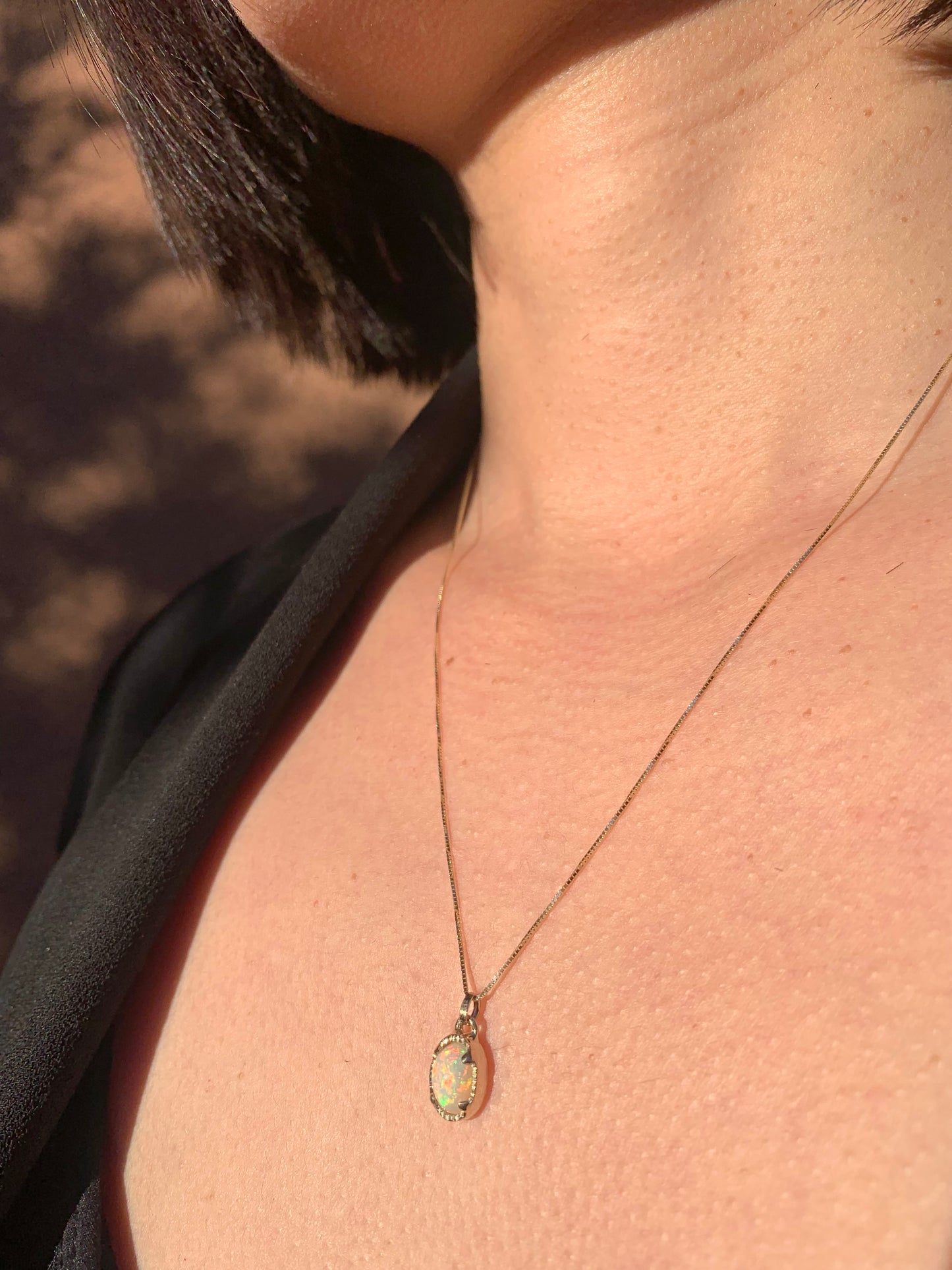 Solid 14KG Ethiopian Opal Necklace